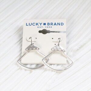 Lucky Brand Modern Geometric Silver Earrings Chic Fashion Jewelry Statement